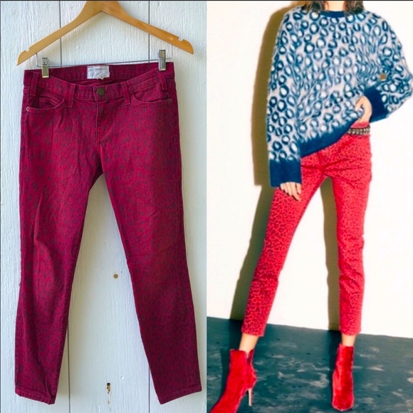 Current/Elliott Denim - ✨HP✨Current/Elliott Red Cheetah "The Stiletto" Jeans